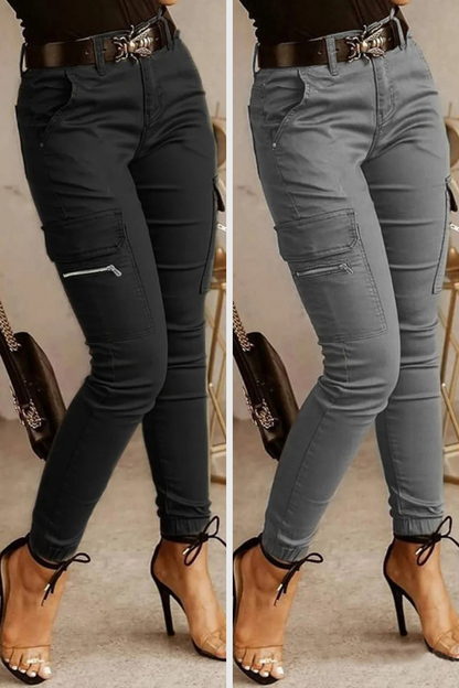 Bequeme Damen Cargo-Hose – körperbetont, Baumwollmischung, für urbanen Alltag 5