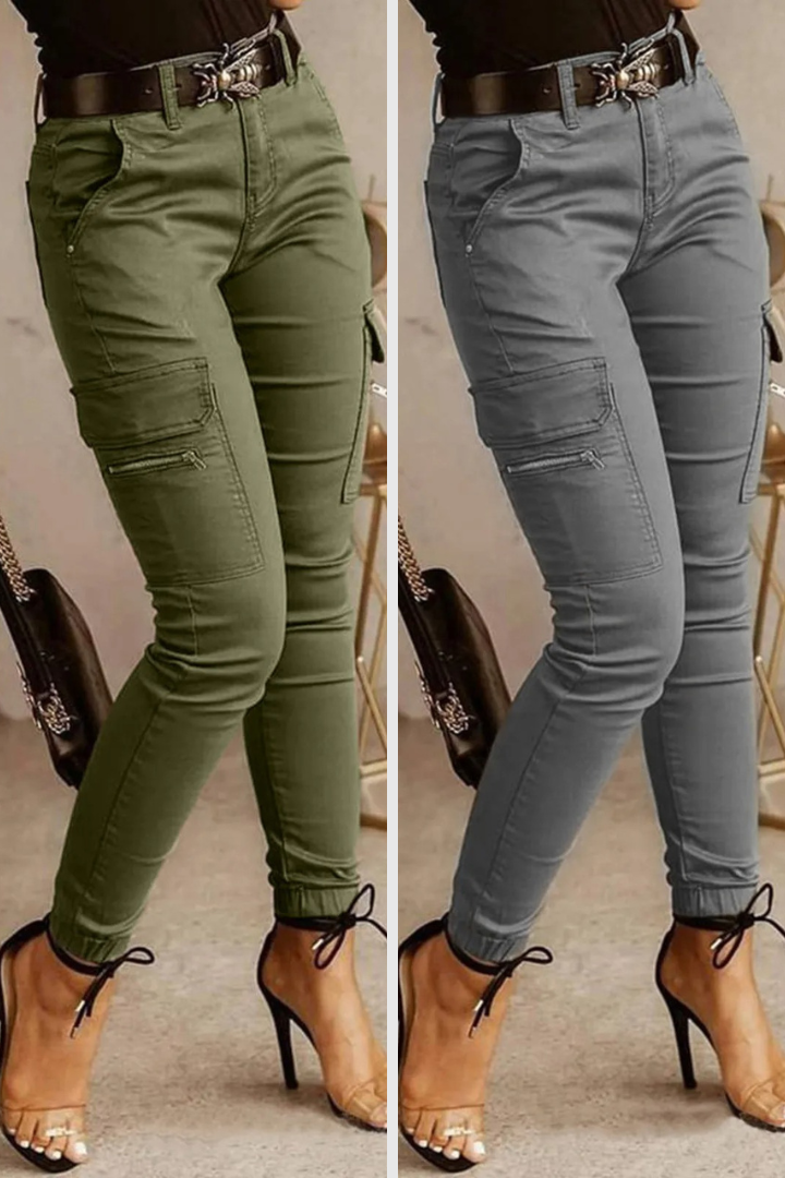 Bequeme Damen Cargo-Hose – körperbetont, Baumwollmischung, für urbanen Alltag 6