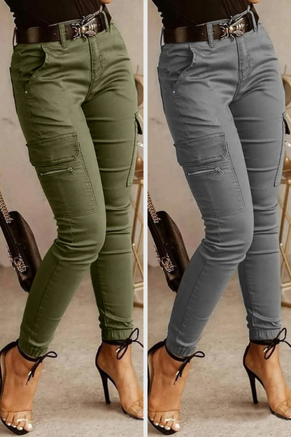 Bequeme Damen Cargo-Hose – körperbetont, Baumwollmischung, für urbanen Alltag 6