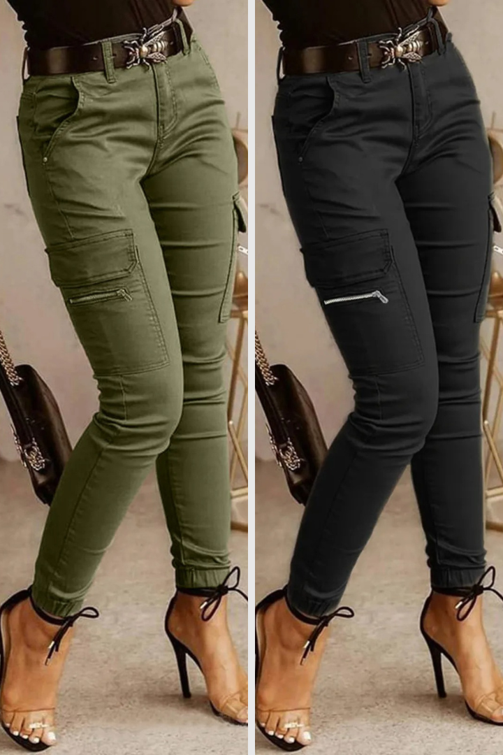 Bequeme Damen Cargo-Hose – körperbetont, Baumwollmischung, für urbanen Alltag 7