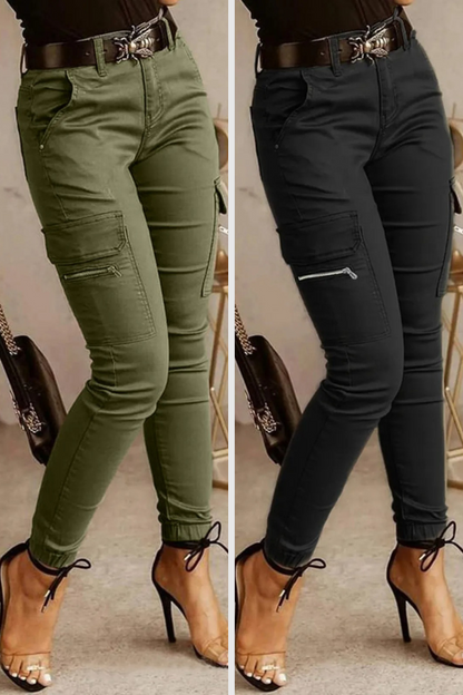 Bequeme Damen Cargo-Hose – körperbetont, Baumwollmischung, für urbanen Alltag 7