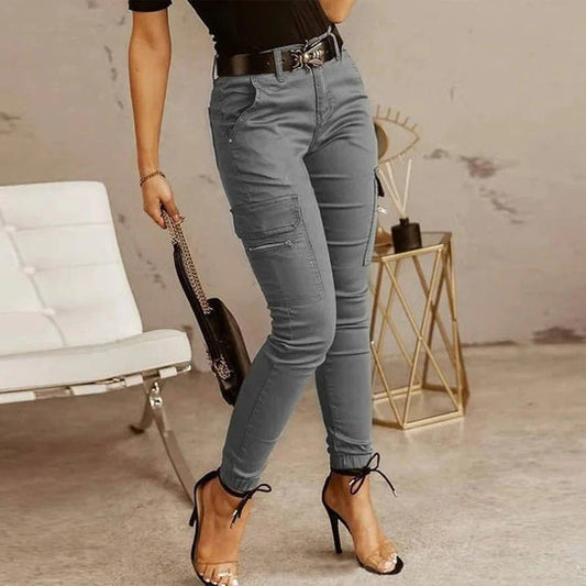 Bequeme Damen Cargo-Jeans – lässiger Schnitt, strapazierfähige Baumwollmischung, für den Alltag 0
