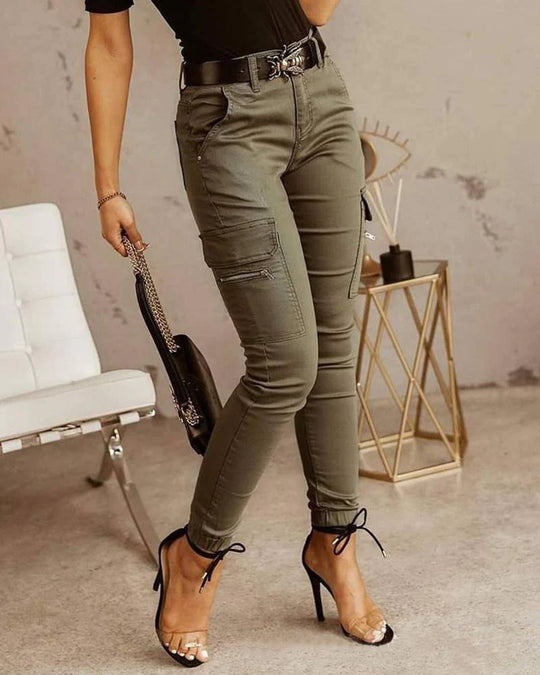 Bequeme Damen Cargo-Jeans – lässiger Schnitt, strapazierfähige Baumwollmischung, für den Alltag 4
