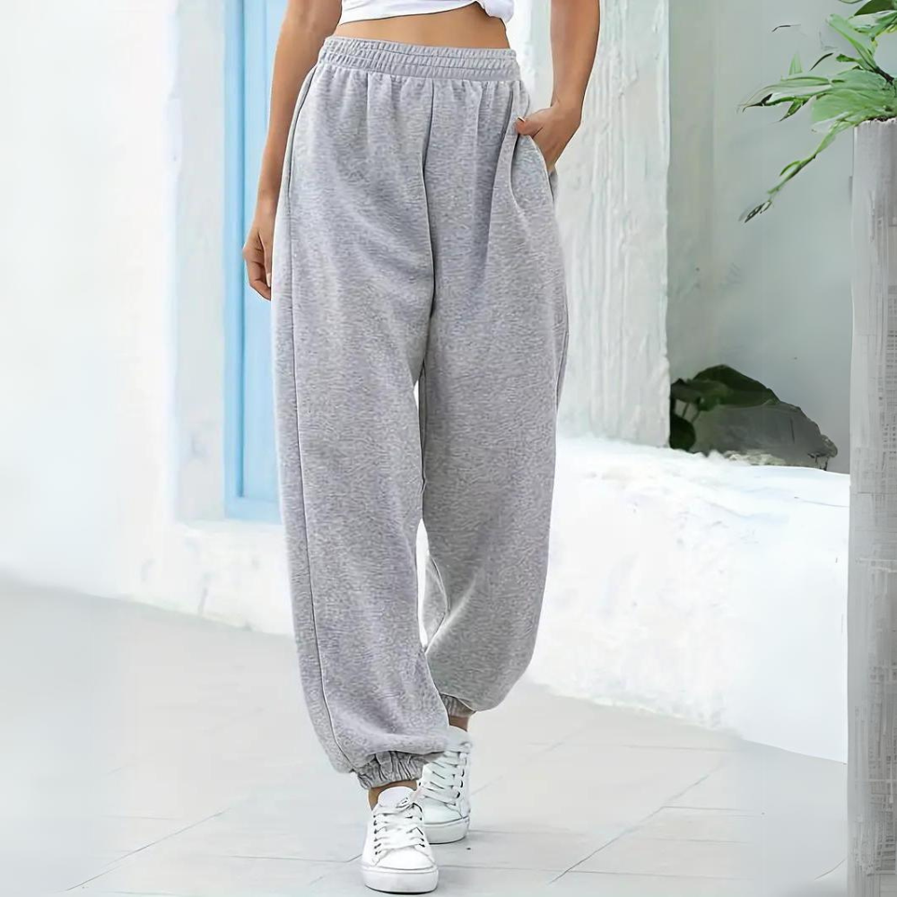 Bequeme Damen Jogginghose – hohe Taille, elastisches Material, für Freizeit und Sport 0