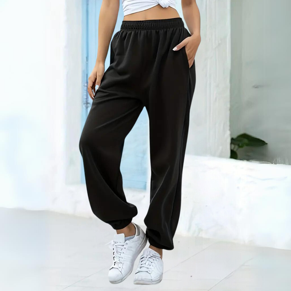 Bequeme Damen Jogginghose – hohe Taille, elastisches Material, für Freizeit und Sport 1
