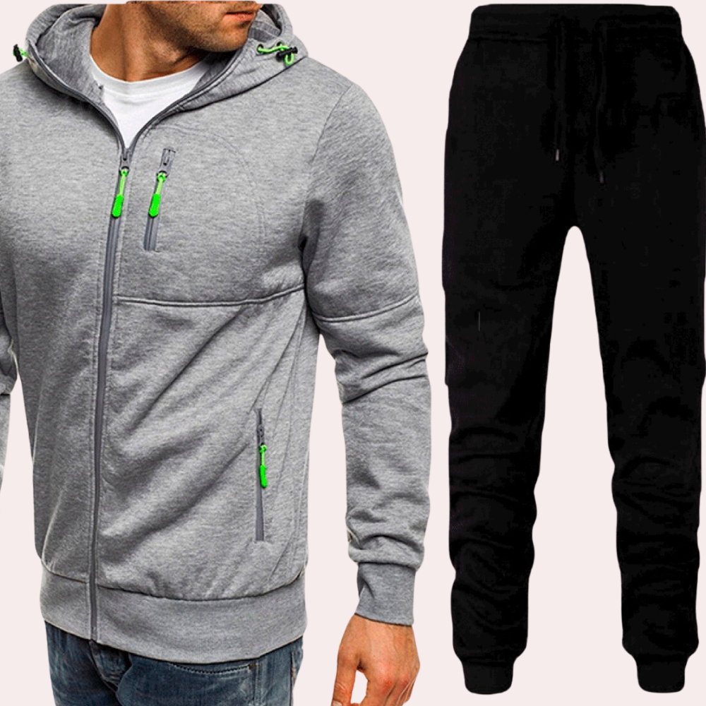 Bequeme Herren-Hoodie-Set – lässiger Schnitt, Baumwollmischung, für den Alltag 0