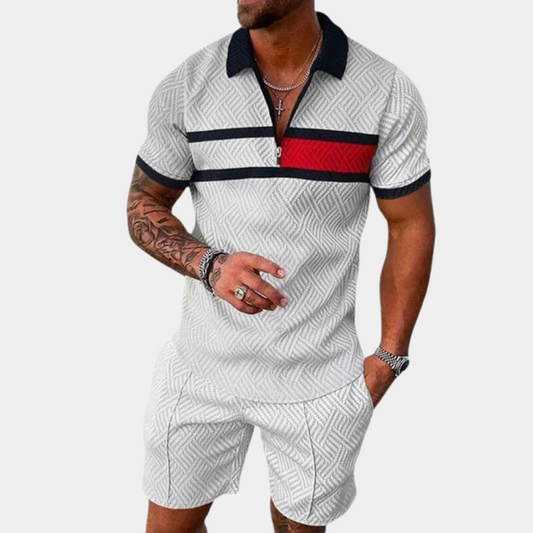 Bequeme Herren Loungewear Set – Polo und Shorts, hochwertig, für entspannte Tage 0