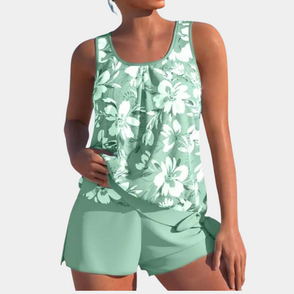 Bequemer Damen Tankini – ärmellos mit bezauberndem Print, hochwertiger Stoff, für den Sommer 0