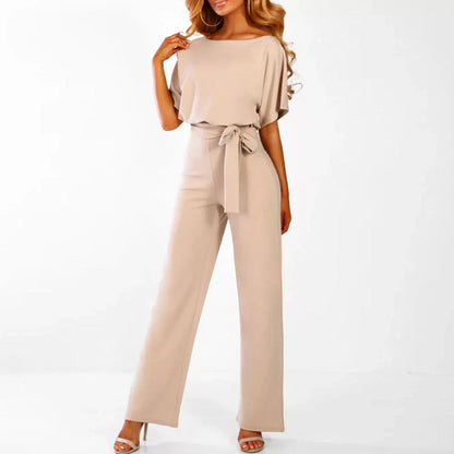 Bequemer und eleganter Damen Jumpsuit – fließendes Oberteil, weite Beine, für Hochzeiten und festliche Anlässe 0