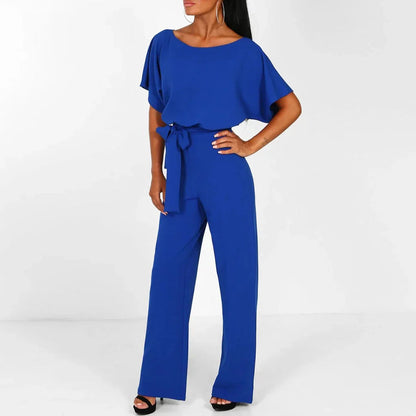 Bequemer und eleganter Damen Jumpsuit – fließendes Oberteil, weite Beine, für Hochzeiten und festliche Anlässe 2