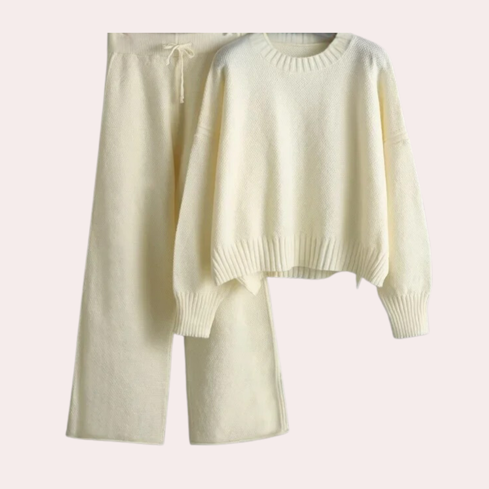 Bequemes Damen-Hausanzug – luftige Strickjacke und Hose, ideal für Frühling und Sommer 3