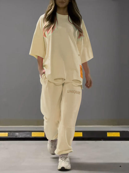 Bequemes Damen Loungewear Set – oversized T-Shirt und lockere Hose, weicher Stoff, für entspannte Tage 6