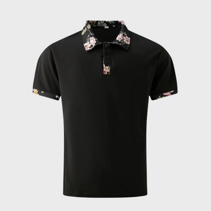 Bequemes Herren Poloshirt – florales Design, Polyester, für Freizeit und Alltag 1