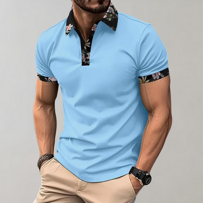 Bequemes Herren Poloshirt – florales Design, Polyester, für Freizeit und Alltag 8