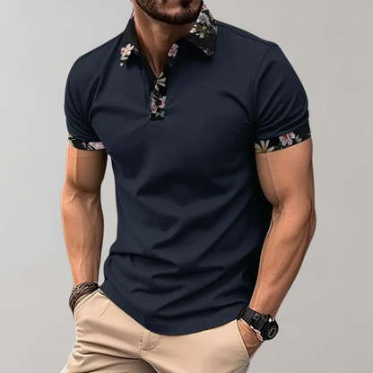Bequemes Herren Poloshirt – florales Design, Polyester, für Freizeit und Alltag 9