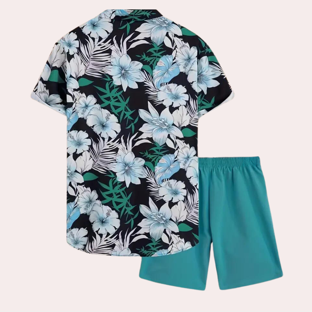 Bequemes Herren Set – geblümtes Design, leichte Baumwolle, ideal für Frühling und Sommer 2