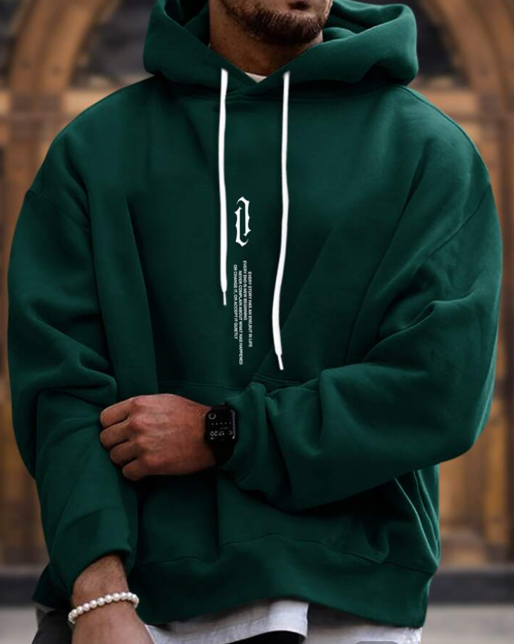 Oversized Cozy Men’s Hoodie - Relaxed Cut, Cotton Blend