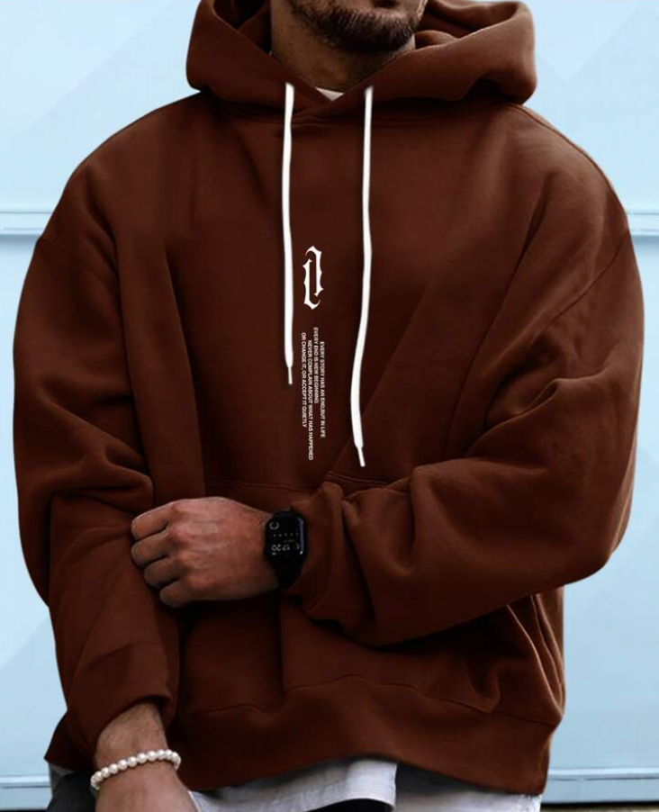 Oversized Cozy Men’s Hoodie - Relaxed Cut, Cotton Blend