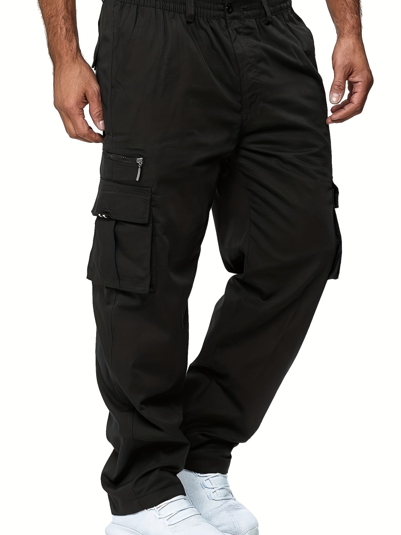 Breathable men's cargo pants – modern fit, cotton blend, for casual wear 0