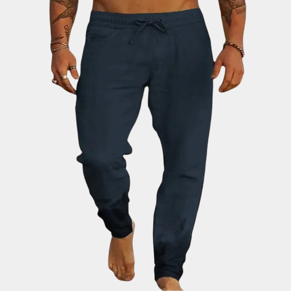 Breathable men's casual trousers – relaxed fit, linen, for summer 3