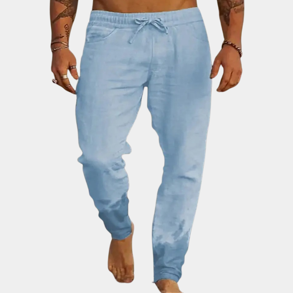 Breathable men's casual trousers – relaxed fit, linen, for summer 4