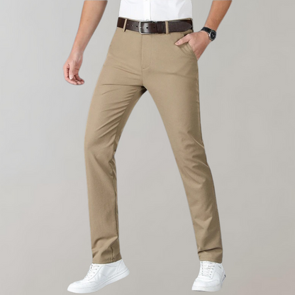 Breathable men's khaki pants – flexible fit, lightweight cotton, for casual summer wear 7