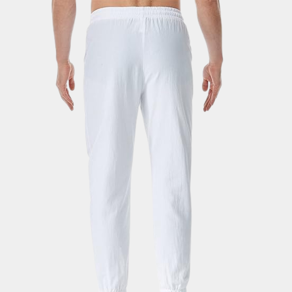 Breathable men's linen trousers – relaxed fit, lightweight fabric, for casual outings 1