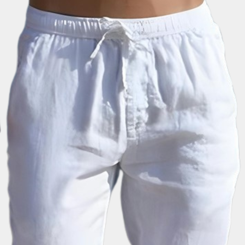 Breathable men's linen trousers – relaxed fit, lightweight fabric, for casual outings 2