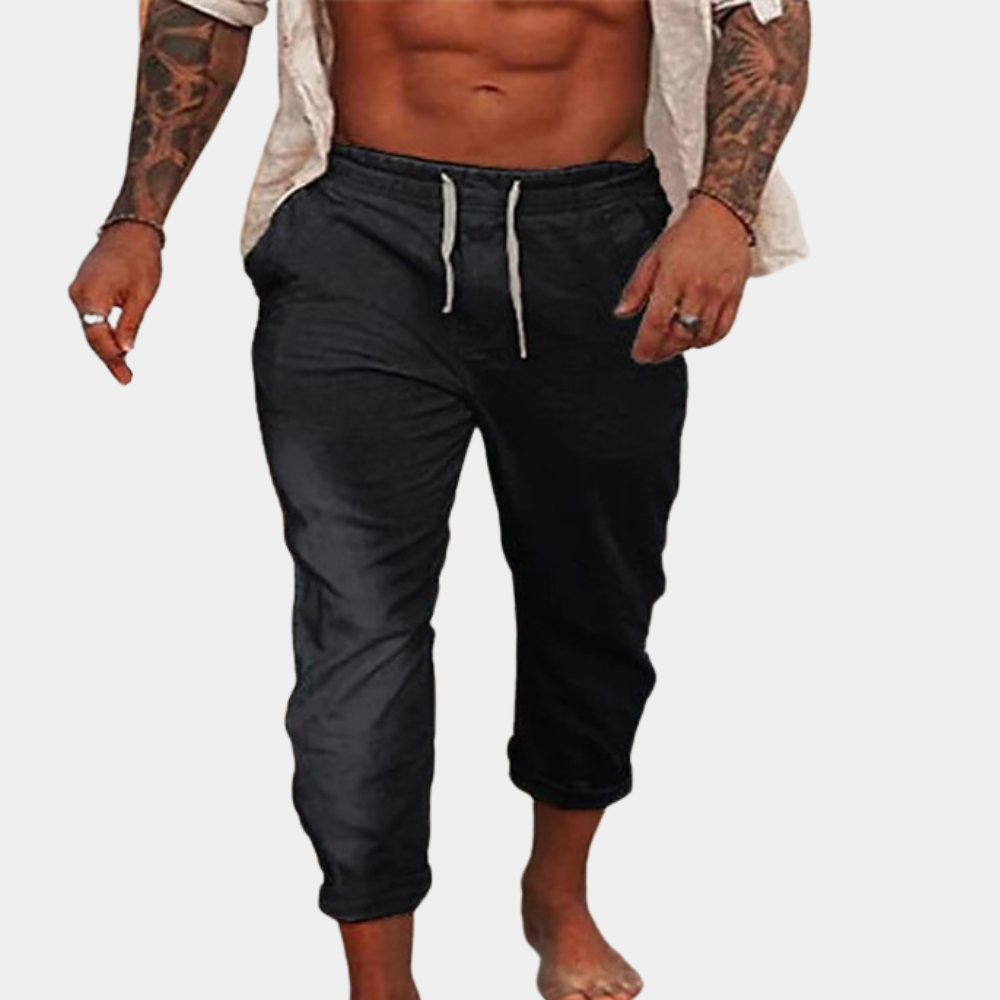 Breathable men's linen trousers – relaxed fit, lightweight fabric, for casual outings 3