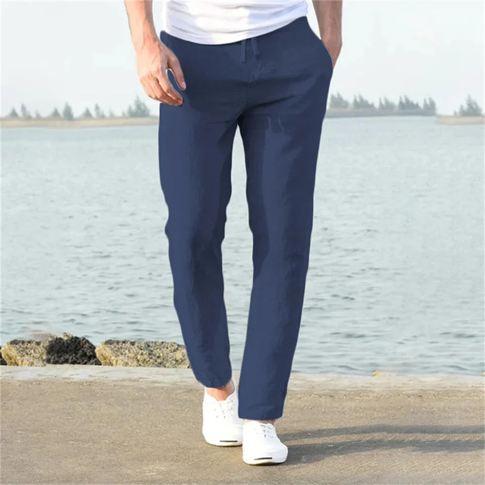Breathable men's luxury linen pants – modern fit, cotton blend, for casual or semi-formal occasions 3