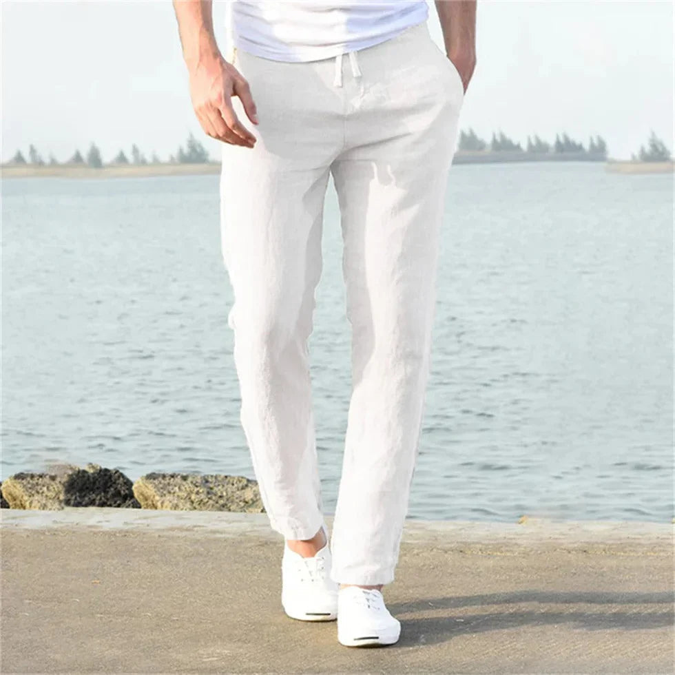Breathable men's luxury linen pants – modern fit, cotton blend, for casual or semi-formal occasions 4
