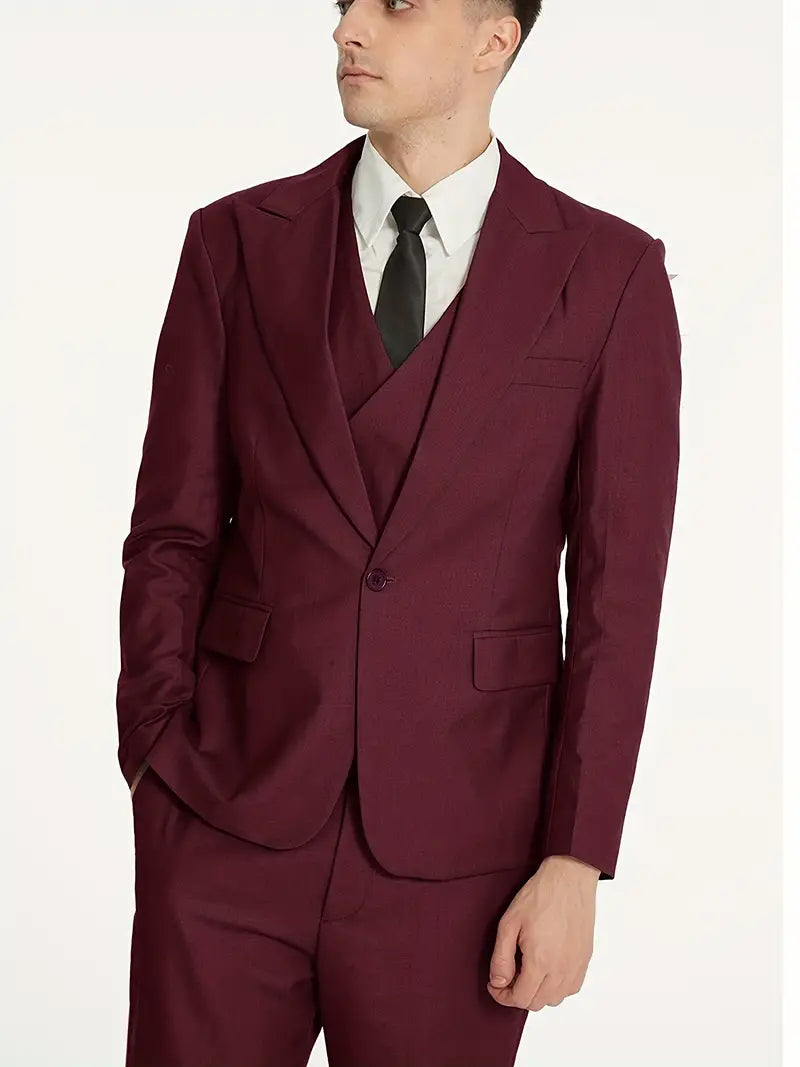 Breathable men's suit – fitted three-piece design, high-quality fabric, for formal occasions 4