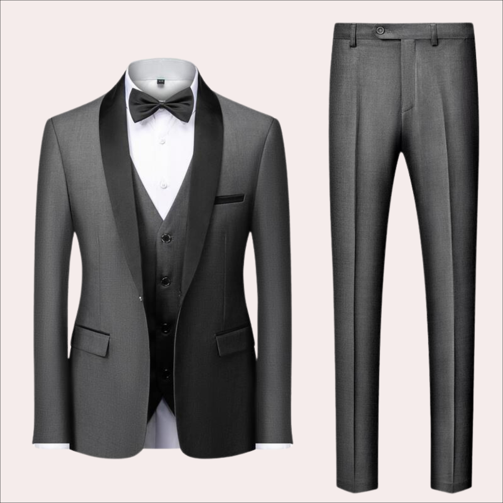 Breathable men's suit – slim fit, high-quality fabric, for weddings and business events 2