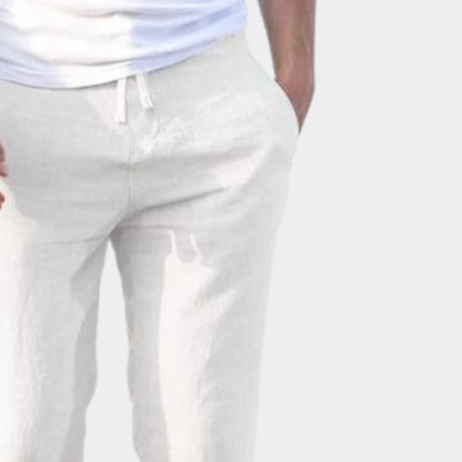Breathable men's summer trousers – relaxed fit, linen, for casual outings 2