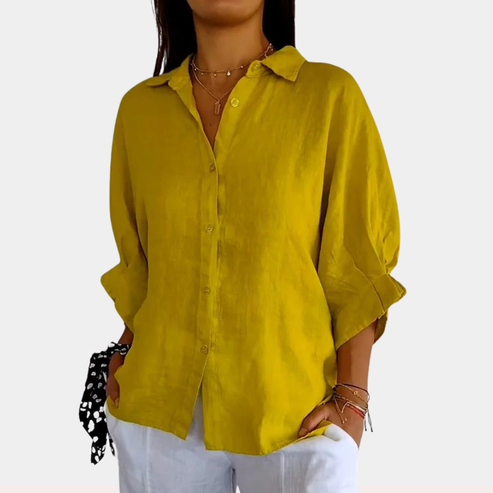 Breathable women’s blouse – comfortable fit, lightweight fabric, for summer outings 0