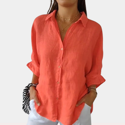 Breathable women’s blouse – comfortable fit, lightweight fabric, for summer outings 3