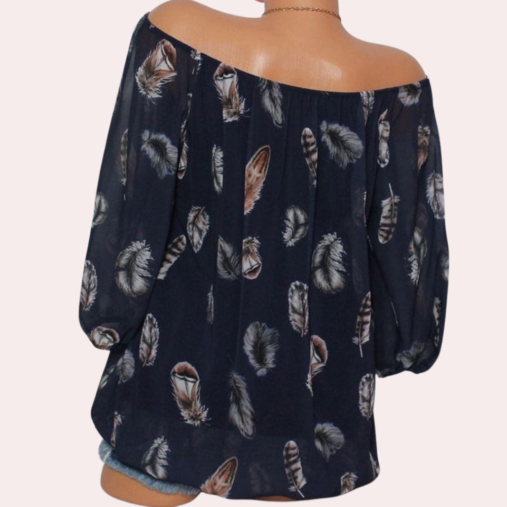 Breathable women’s blouse – relaxed V-neck, cotton, for summer outings 1