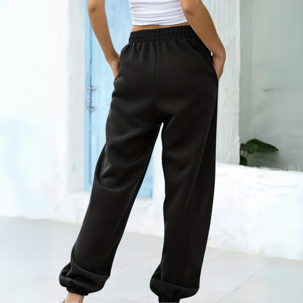 Breathable women's jogger pants – high-waisted, soft polyester, for casual wear 3
