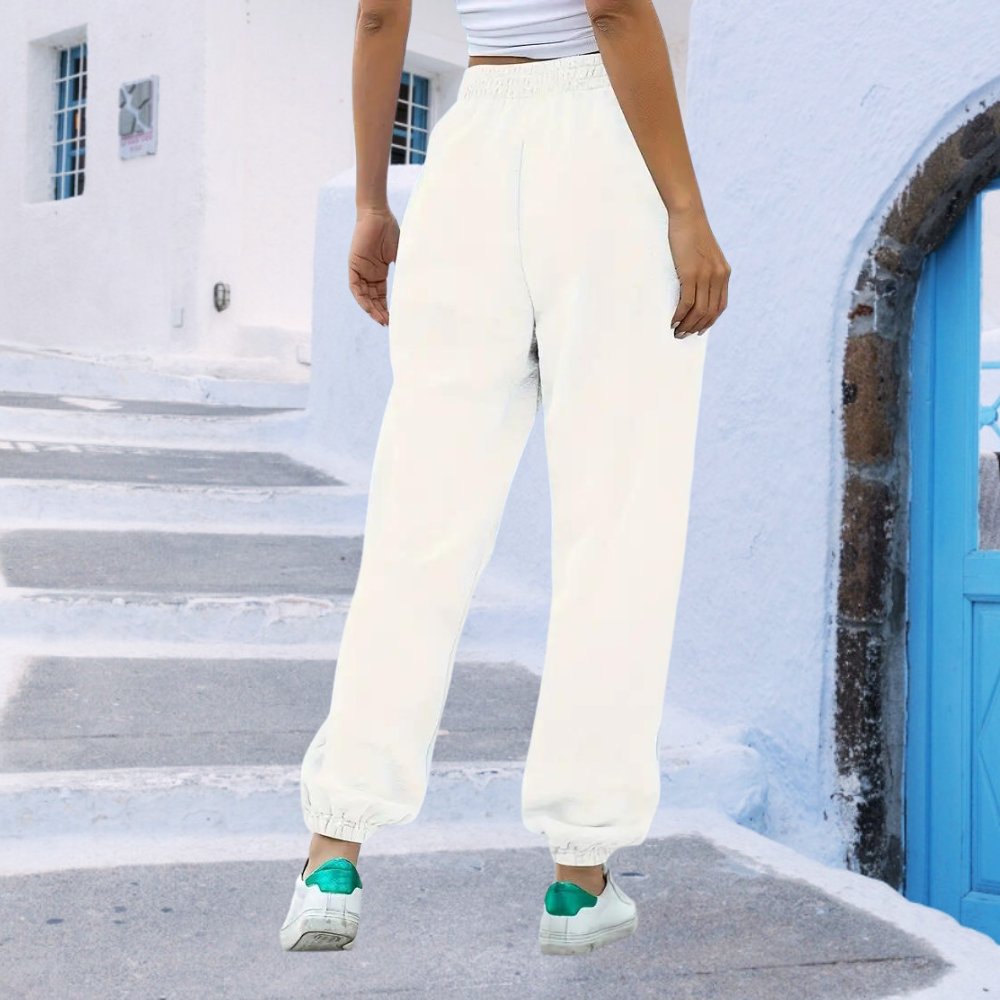 Breathable women's jogger pants – high-waisted, soft polyester, for casual wear 6