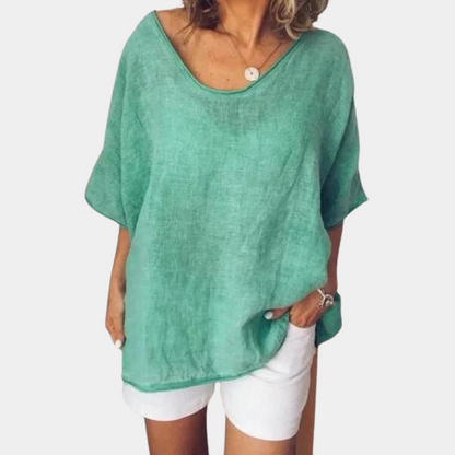 Breathable women's oversized T-shirt – relaxed fit, cotton, for summer outings 2