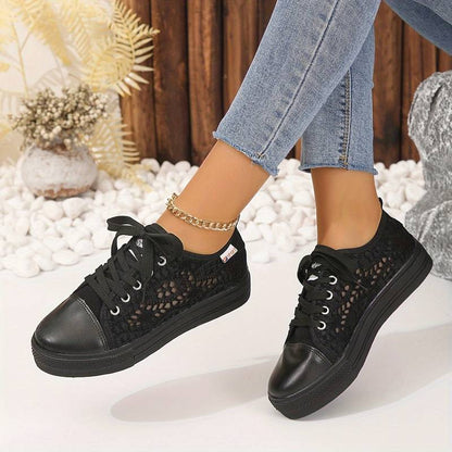Breathable women's sneakers – unique cutout design, lightweight, for casual outings 2