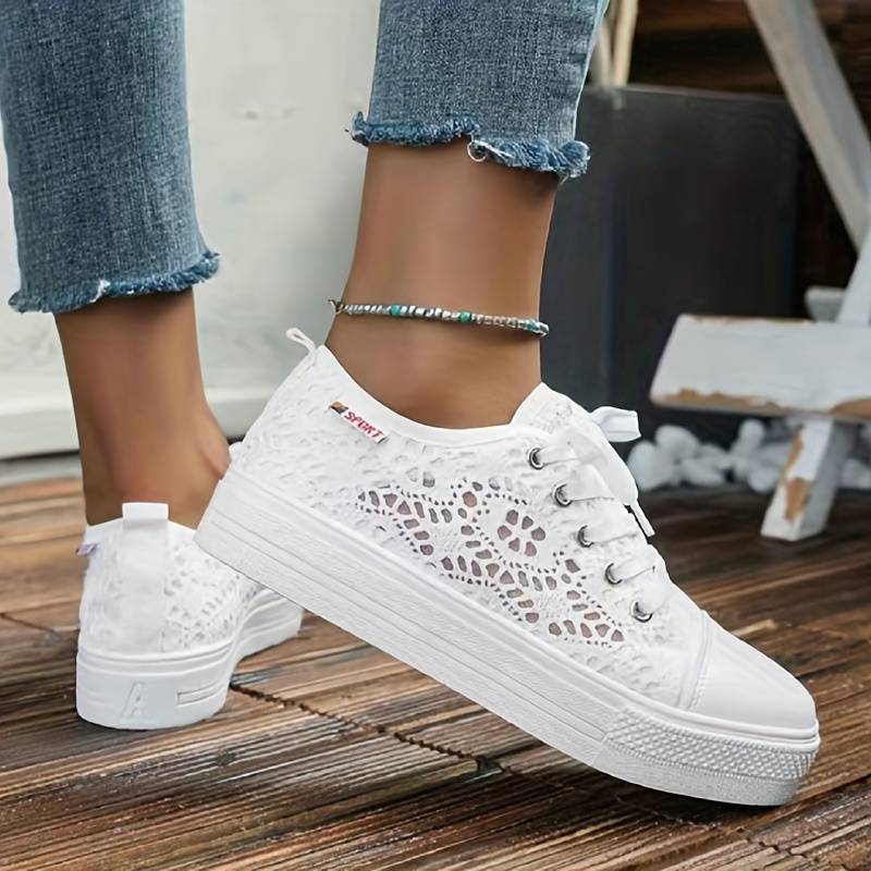 Breathable women's sneakers – unique cutout design, lightweight, for casual outings 5