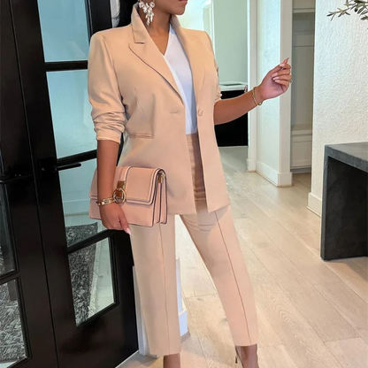 Breathable women's suit – tailored pant set, high-quality fabric, for office wear 3