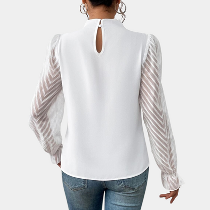 Breathable women's top – long sleeve coastal design, lightweight fabric, for summer outings 3