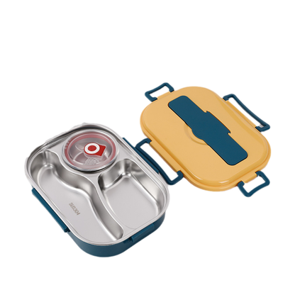 Thermo-Lunchbox aus Edelstahl, geteilte Bento, auslaufsicher