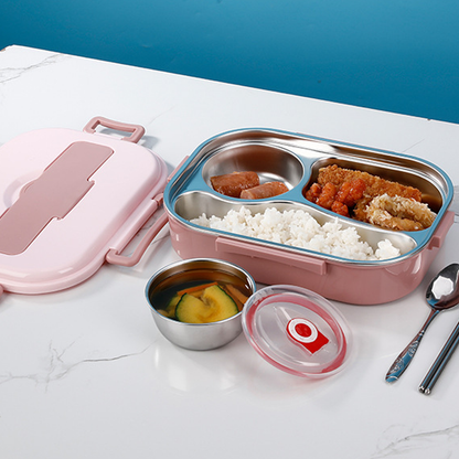 Thermo-Lunchbox aus Edelstahl, geteilte Bento, auslaufsicher