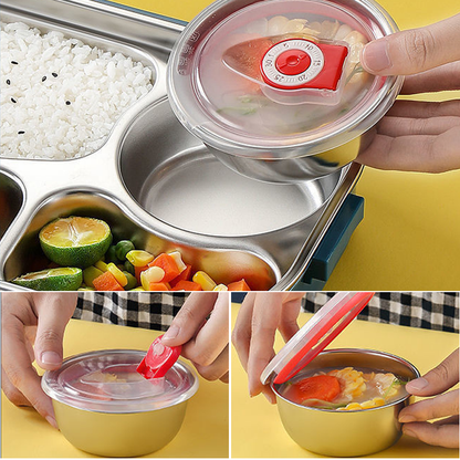 Thermo-Lunchbox aus Edelstahl, geteilte Bento, auslaufsicher