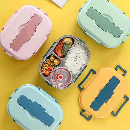 Thermo-Lunchbox aus Edelstahl, geteilte Bento, auslaufsicher