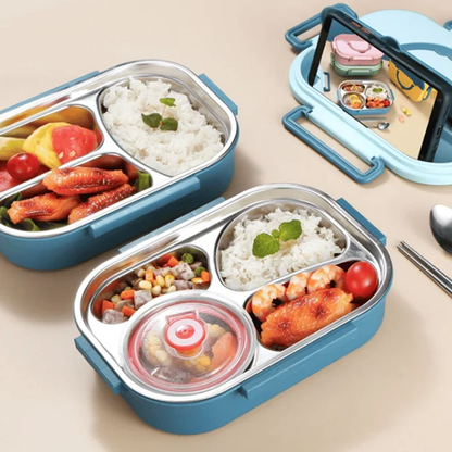 Thermo-Lunchbox aus Edelstahl, geteilte Bento, auslaufsicher