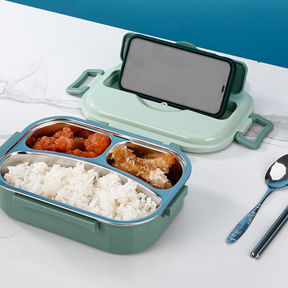 Thermo-Lunchbox aus Edelstahl, geteilte Bento, auslaufsicher